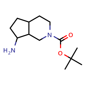 Chemical structure of tert-butyl 7-amino-1,3,4,4a,5,6,7,7a-octahydrocyclopenta[c]pyridine-2-carboxylate , CAS 1823254-85-8, AChemBlock T90496