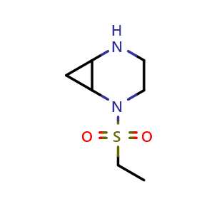 Chemical structure of 2-ethylsulfonyl-2,5-diazabicyclo[4.1.0]heptane , CAS 2306278-09-9, AChemBlock T90519
