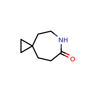 Chemical structure of 6-azaspiro[2.6]nonan-7-one , CAS 1312455-82-5, AChemBlock T90524