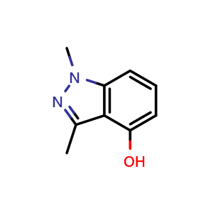 Chemical structure of 1,3-dimethyl-1H-indazol-4-ol , CAS 904315-29-3, AChemBlock T90538