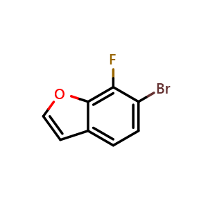 Chemical structure of 6-bromo-7-fluorobenzofuran , CAS 1427363-07-2, AChemBlock T90556