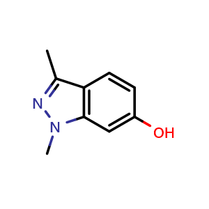 Chemical structure of 1,3-dimethyl-1H-indazol-6-ol , CAS 1416712-54-3, AChemBlock T90558