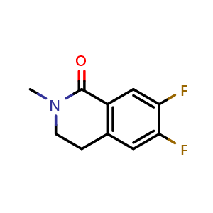 Chemical structure of 6,7-difluoro-2-methyl-3,4-dihydroisoquinolin-1(2H)-one , CAS 2411634-24-5, AChemBlock T90585