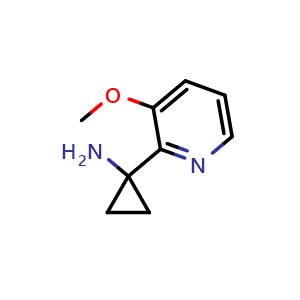 Chemical structure of 1-(3-methoxypyridin-2-yl)cyclopropan-1-amine , CAS 1266224-49-0, AChemBlock T90597