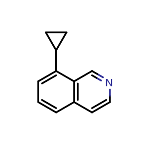 Chemical structure of 8-cyclopropylisoquinoline , CAS 2112738-97-1, AChemBlock T90612