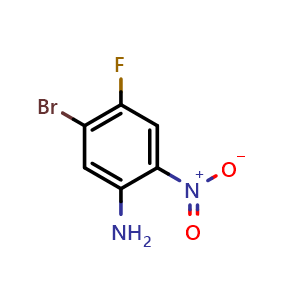 Chemical structure of 2-Amino-4-bromo-5-fluoronitrobenzene , CAS 1052686-50-6, AChemBlock T90620