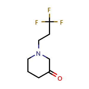 Chemical structure of 1-(3,3,3-trifluoropropyl)piperidin-3-one , CAS 1519490-46-0, AChemBlock T90634