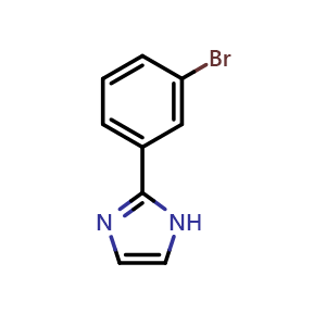 Chemical structure of 2-(3-bromophenyl)-1H-imidazole , CAS 937013-66-6, AChemBlock T90645