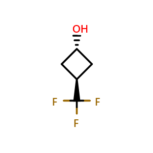 Chemical structure of trans-3-(trifluoromethyl)cyclobutanol , CAS 2091782-60-2, AChemBlock T90646