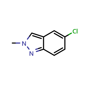 Chemical structure of 5-chloro-2-methyl-2H-indazole , CAS 541539-86-0, AChemBlock T90658
