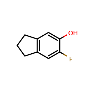 Chemical structure of 6-fluoroindan-5-ol , CAS 83802-73-7, AChemBlock T90667