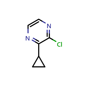 Chemical structure of 2-Chloro-3-cyclopropylpyrazine , CAS 136819-11-9, AChemBlock T90673