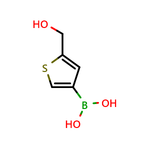 Chemical structure of (5-(Hydroxymethyl)thiophen-3-yl)boronic acid , CAS 1268683-45-9, AChemBlock T90674