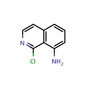 Chemical structure of 1-chloroisoquinolin-8-amine , CAS 1374652-59-1, AChemBlock T90678