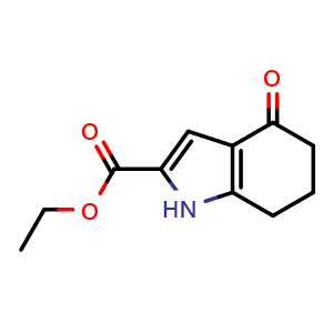 Chemical structure of ethyl 4-oxo-1,5,6,7-tetrahydroindole-2-carboxylate , CAS 1142816-66-7, AChemBlock T90680