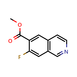 Chemical structure of methyl 7-fluoroisoquinoline-6-carboxylate , CAS 1943761-57-6, AChemBlock T90682