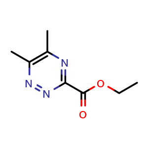 Chemical structure of 5,6-dimethyl-[1,2,4]triazine-3-carboxylic acid ethyl ester , CAS 100003-69-8, AChemBlock T90701
