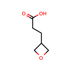 Chemical structure of 3-(oxetan-3-yl)propanoic acid , CAS 1499726-00-9, AChemBlock T90711