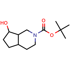 Chemical structure of tert-butyl 7-hydroxy-1,3,4,4a,5,6,7,7a-octahydrocyclopenta[c]pyridine-2-carboxylate , CAS 1404364-25-5, AChemBlock T90718