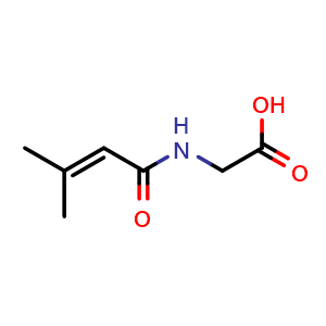 Chemical structure of 3-Methylcrotonyl Glycine , CAS 33008-07-0, AChemBlock T90748