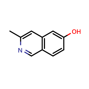 Chemical structure of 3-methylisoquinolin-6-ol , CAS 696575-22-1, AChemBlock T90749