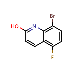 Chemical structure of 8-bromo-5-fluoroquinolin-2-ol , CAS 1432323-38-0, AChemBlock T90781
