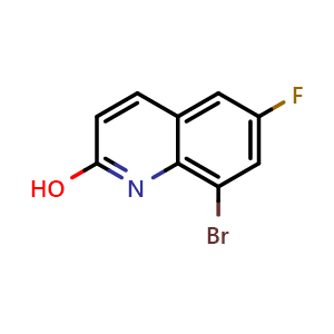 Chemical structure of 8-bromo-6-fluoroquinolin-2-ol , CAS 1343369-88-9, AChemBlock T90789