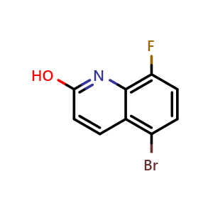 Chemical structure of 5-bromo-8-fluoroquinolin-2-ol , CAS 1341609-10-6, AChemBlock T90790