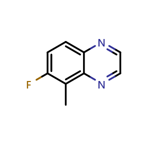 Chemical structure of 6-Fluoro-5-methylquinoxaline , CAS 2411639-97-7, AChemBlock T90806