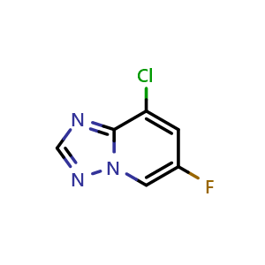 Chemical structure of 8-chloro-6-fluoro-[1,2,4]triazolo[1,5-a]pyridine , CAS 2411634-93-8, AChemBlock T90808
