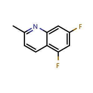 Chemical structure of 5,7-difluoro-2-methylquinoline , CAS 256931-39-2, AChemBlock T90833