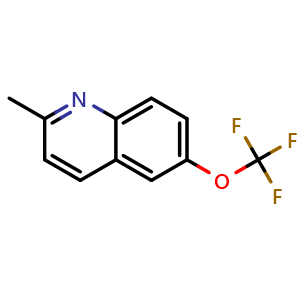 Chemical structure of 2-methyl-6-(trifluoromethoxy)quinoline , CAS 212695-57-3, AChemBlock T90836