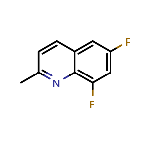 Chemical structure of 6,8-difluoro-2-methylquinoline , CAS 202820-58-4, AChemBlock T90837