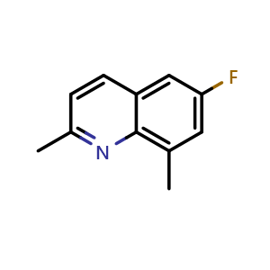 Chemical structure of 6-fluoro-2,8-dimethylquinoline , CAS 1412258-20-8, AChemBlock T90845