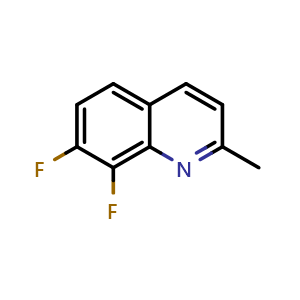 Chemical structure of 7,8-difluoro-2-methylquinoline , CAS 1351515-97-3, AChemBlock T90851