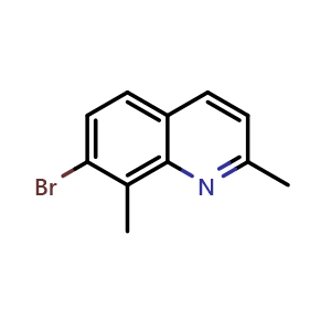 Chemical structure of 7-bromo-2,8-dimethylquinoline , CAS 1189106-33-9, AChemBlock T90869