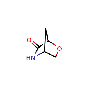 Chemical structure of 2-oxa-5-azabicyclo[2.2.1]heptan-6-one , CAS 1304126-32-6, AChemBlock T90912