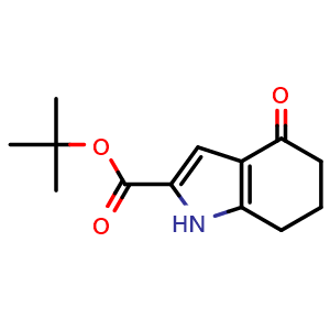 Chemical structure of tert-butyl 4-oxo-1,5,6,7-tetrahydroindole-2-carboxylate , CAS 51495-56-8, AChemBlock T90927