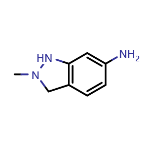 Chemical structure of 2-methyl-1H-indazol-6-amine , CAS 1337882-01-5, AChemBlock T90937