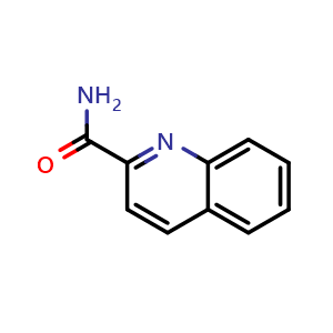 Chemical structure of quinoline-2-carboxamide , CAS 5382-42-3, AChemBlock T90950