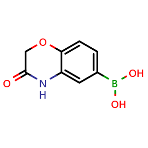 Chemical structure of (3-Oxo-3,4-dihydro-2H-benzo[b]-[1,4]oxazin-6-yl)boronic acid , CAS 1246765-28-5, AChemBlock T90960