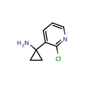 Chemical structure of 1-(2-chloropyridin-3-yl)cyclopropan-1-amine , CAS 1060811-74-6, AChemBlock T90982