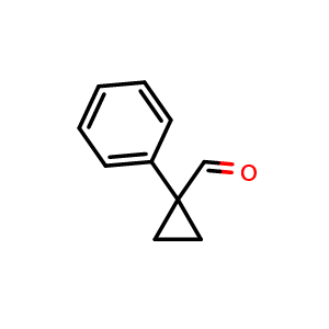 Chemical structure of 1-phenylcyclopropane-1-carbaldehyde , CAS 21744-88-7, AChemBlock T90987