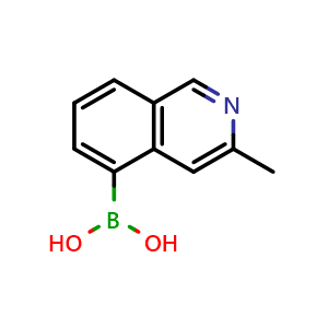 Chemical structure of 3-methylisoquinolin-5-yl-5-boronic acid , CAS 1429664-97-0, AChemBlock T90996