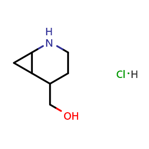 Chemical structure of 2-azabicyclo[4.1.0]heptan-5-ylmethanol hydrochloride , CAS 2387596-67-8, AChemBlock T91017
