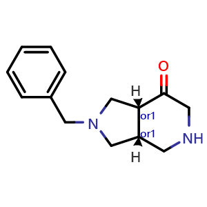 Chemical structure of cis-2-benzyl-3,3a,4,5,6,7a-hexahydro-1H-pyrrolo[3,4-c]pyridin-7-one , CAS 2387566-67-6, AChemBlock T91023