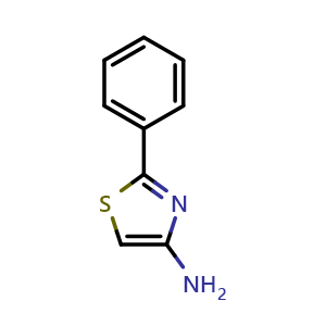 Chemical structure of 2-phenylthiazol-4-amine , CAS 123970-57-0, AChemBlock T91036
