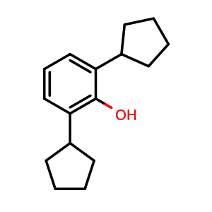 Chemical structure of 2,6-dicyclopentylphenol , CAS 66003-79-0, AChemBlock T91097