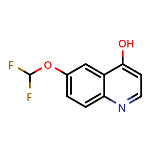 Chemical structure of 6-(difluoromethoxy)quinolin-4-ol , CAS 881657-25-6, AChemBlock T91101