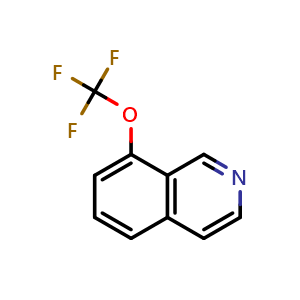 Chemical structure of 8-(trifluoromethoxy)isoquinoline , CAS 1261732-47-1, AChemBlock T91120